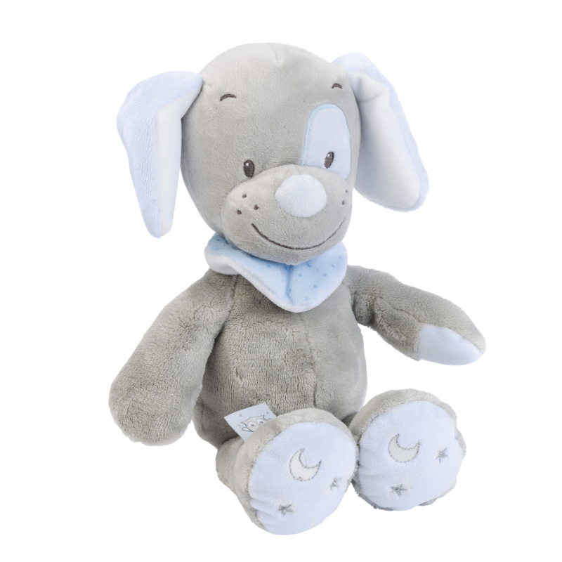  sam & toby soft toy dog blue grey 30 cm 